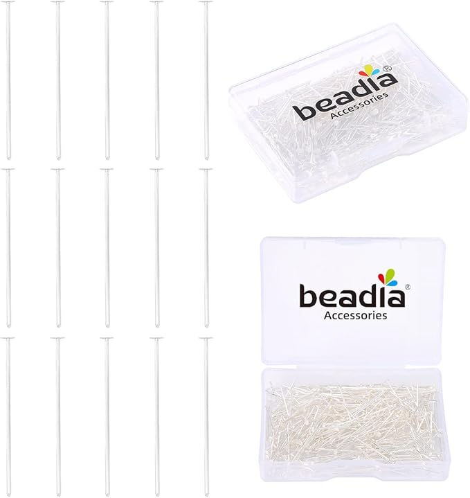 Silver Plated Flat Head Pins Non Tarnish 20mm 300pcs for Jewelry Making Findings