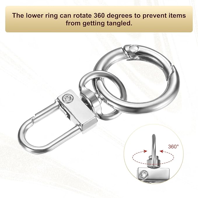 30-Pack Lobster Claw Clasp, Zinc Alloy Swivel Trigger Snaps Spring Clasps Hooks for Keychain Buckle/Lanyard/Straps/Purse, Spring Clasps Clips [Gold% Silver Tone]