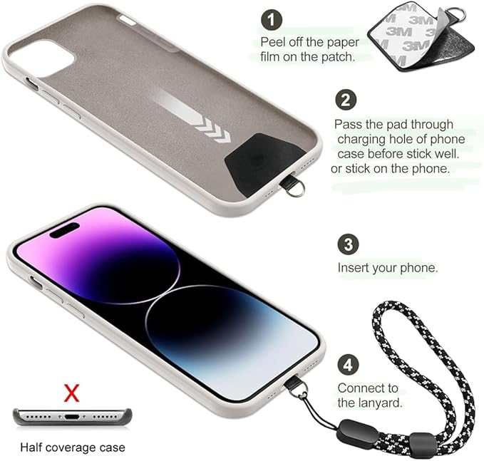 Cell Phone Wrist Strap, 5 Pack Adjustable Wrist Lanyard for Around The Hand With Tether Tabs Compatible with iPhone and Most Cell Phone