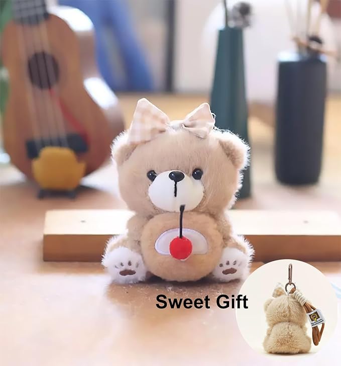 Cute Key Chain Plush Bear Bag Charm Teddy Bear Keychain Gift For Handbag,Purse, Backpack, Car Keys
