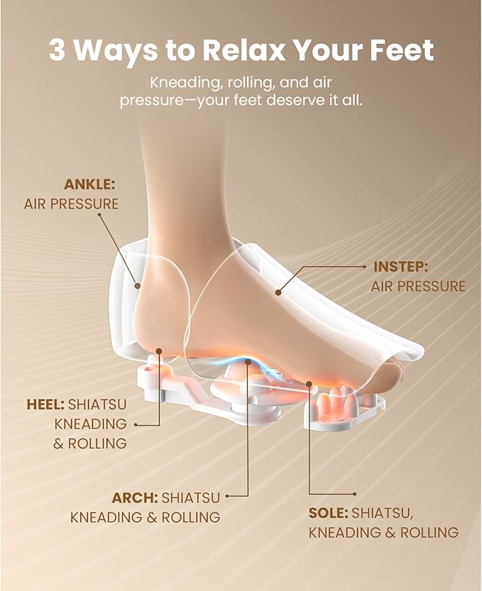 BOB AND BRAD Shiatsu Foot Massager with Heat and Remote,Valentine‘s Day Gifts for Her Him,FSA Eligible HSA Deep Kneading Electric Feet Massager for Plantar Fasciitis, Fits US Size 12