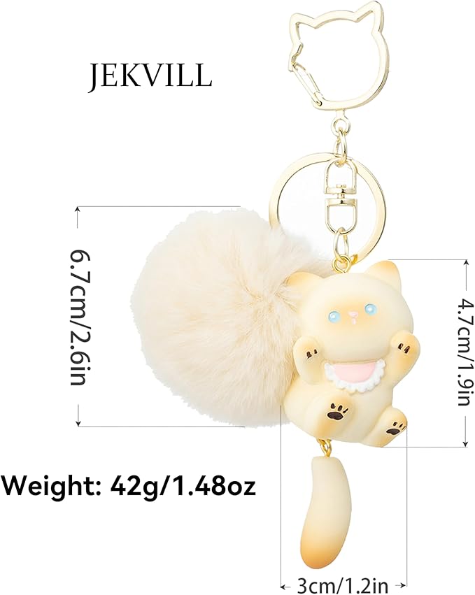 Cat Keychain bag charms for handbags Cute Keychains for Women Kawaii Cat Backpacks Accessories cat plush keychain