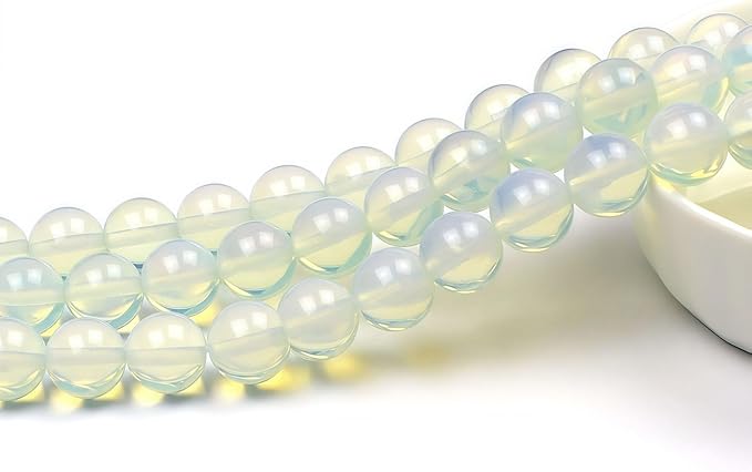 MJDCB Synthetic Opal Round Crystal Energy Stone Beads Healing Power for Jewelry Making (8mm)