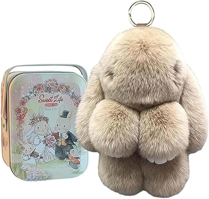 Bunnylulu Keychain with Box, Bunnylulu Keychain with Tin, Bunnylulu Cute Plush Key chain