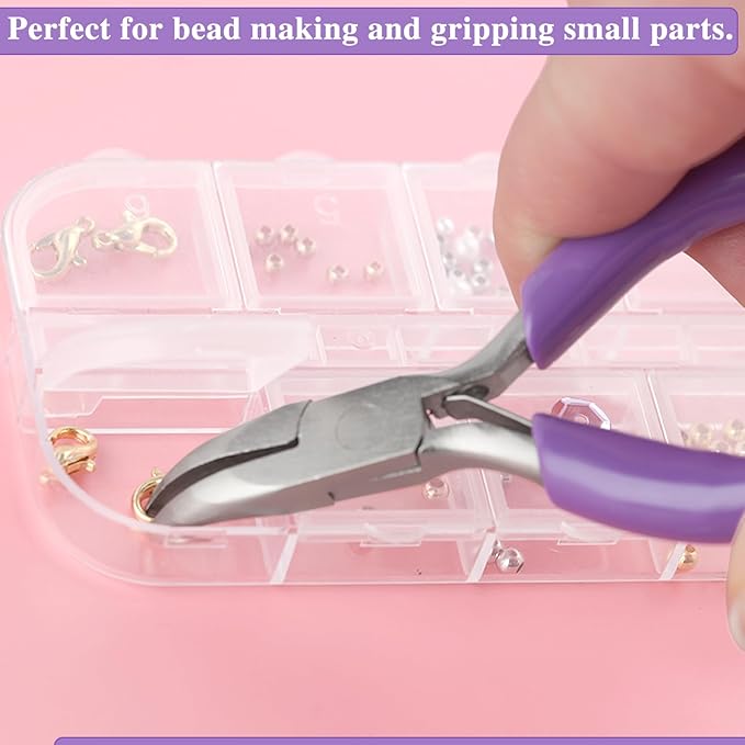 3 Inches Bent Chain Nose Pliers Curved Needle Nose Pliers Mini Chain Nose Pliers Curved Multifunction Precision Pliers Jewelry Pliers Jewelry Tool for Crafting Repair Jewelry Making