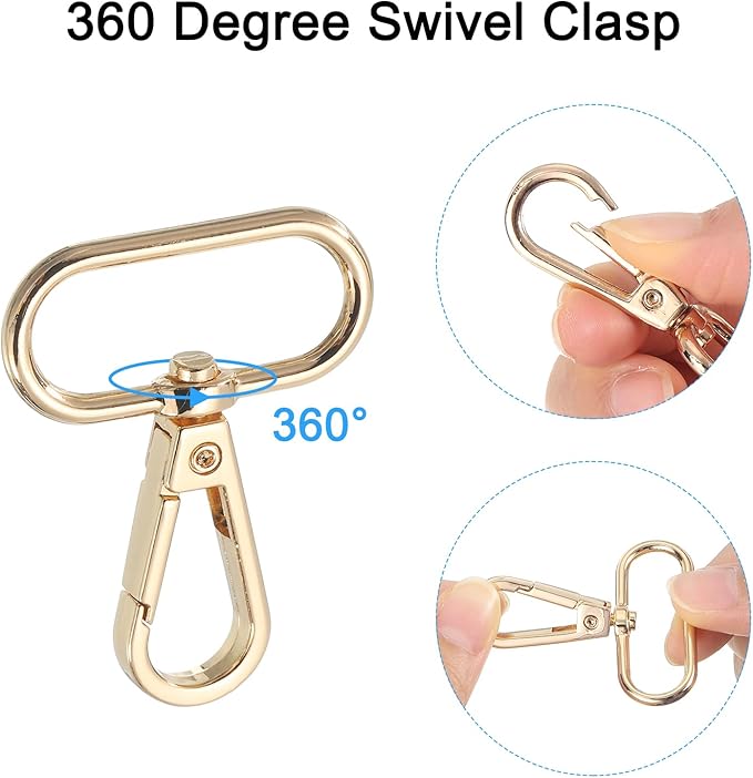 uxcell 12 Pcs Swivel Clasp Hook, 1.26" Purse Snap Clasps Detachable for Bag, Dark Gold