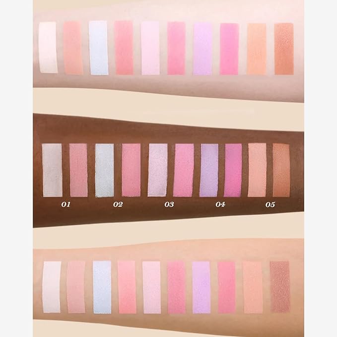 Flower Knows Butterfly Cloud Collar Rouge Box Highlighting & Blush Duo Powder,Peach+Pink Two Tone Matte Blush for Cheeks Bulidable & Blendable Palette for Women & Girls,0.21 Oz(01 Rouge Snow)