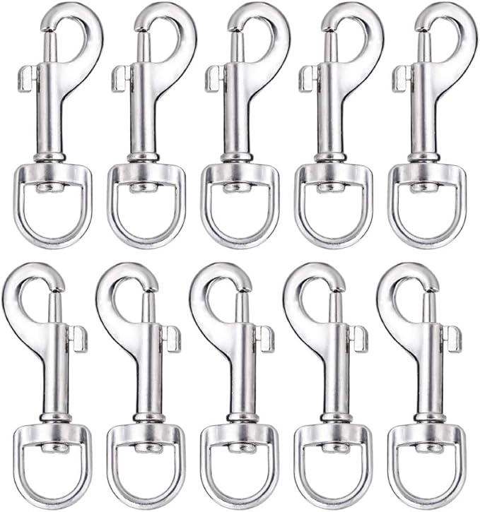 Lucky Goddness 50pcs Swivel Snap Hooks for Dog Leash Collar Linking, Metal Heavy Duty Eye Lobster Claw Clasp Multipurpose- Perfect for Pet Buckle Key Chain Purse Bag Making Handmade Crafts DIY Project