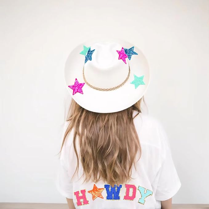 20Pcs Sequin Star Iron on Patches Glitter Stars Patches Embroidery Iron on Stars for Hats Clothes Backpacks Costume