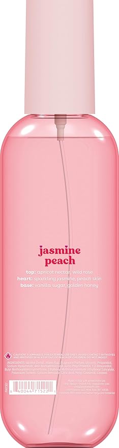 eos Cashmere Body Mist, Jasmine Peach, Body Spray for Women, Hair Mist, Floral Perfume, Moisturizing, Hyaluronic Acid, Glycerin, Vegan, Cruelty-free, 6 fl oz