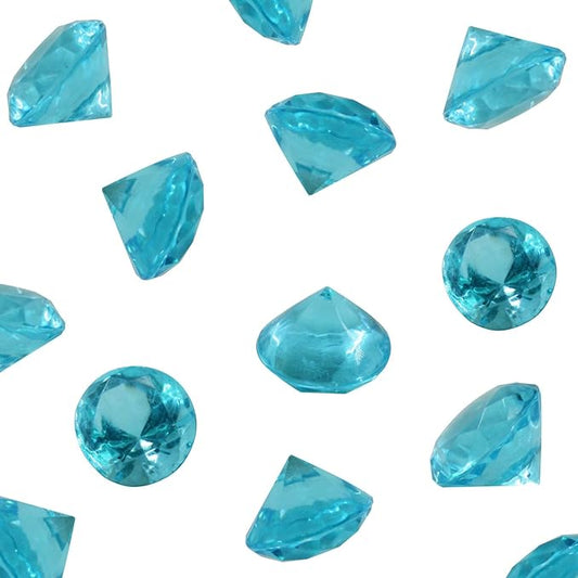 WELMATCH Turquoise Acrylic Diamond Vase Fillers 2 Pounds - 500 pcs 3/4 Inch Wedding Party Event Banquet Birthday Decoration Crystals Gem Table Scatters (Turquoise 500 pcs)