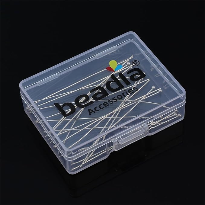 925 Sterling Silver Ball Head Pins 0.5x50mm 20pcs for Jewelry Making Findings