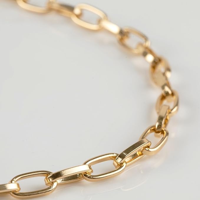 UMAOKANG 10 Meters Paperclip Chain for Jewelry Making Gold Plated Aluminum Jewelry Chains Bulk Unwelded Oval Paperclip Link Chain Necklace Bracelet DIY for Women and Men