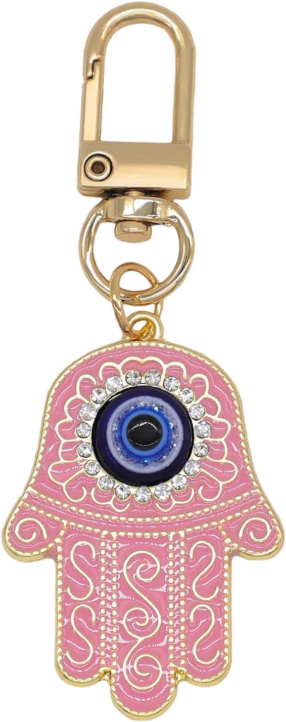 Evil Eye Keychain Hamsa Hand keychain Protection Charm for Men Women Car Key Ring Bag Purse Accessories