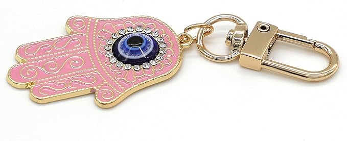 Evil Eye Keychain Hamsa Hand keychain Protection Charm for Men Women Car Key Ring Bag Purse Accessories