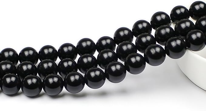 MJDCB Real Stone Beads Natural Matte Black Onyx Agate Round Loose Bead for Jewelry Making DIY Bracelet Necklace(6mm)
