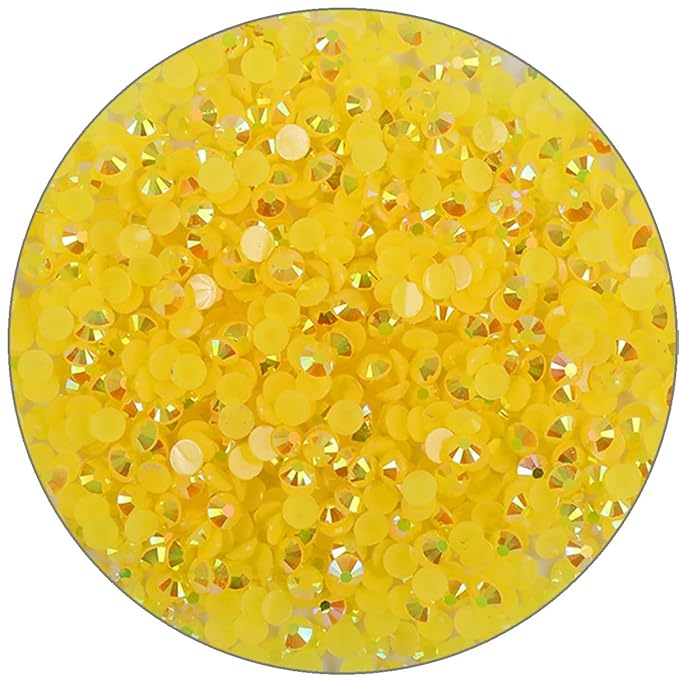 1000 Pieces SS20 5mm Flatback Rhinestones Clear Glasses Round Gems AB Crystals for Nail Art DIY Crafts Clothes Glitter Stones （Orange Yellow）