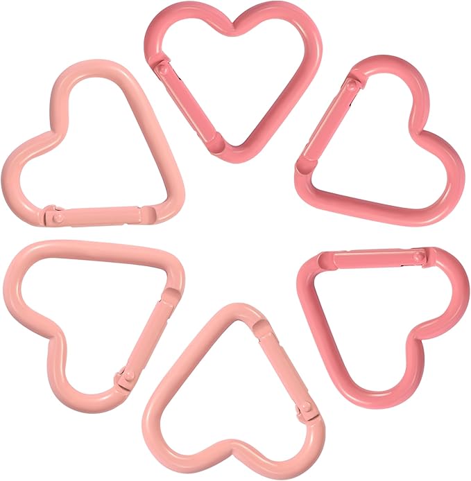 6Pack Carabiners Hook Clips Camping Accessories,Versatile Aluminum Key Holder for Outdoor Travel and Daily