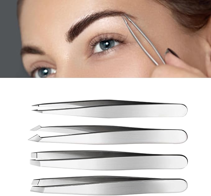 Tweezer Set Professional Stainless Steel Tweezers For Eyebrow Precisions For Facials Hair Splinters Ingrown Hair Removal Eyebrow Tweezers