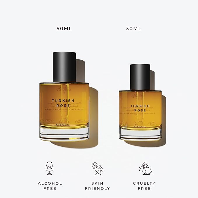 Eternal perfume oils Turkish Rose Perfumes for women Long Lasting perfume for men Unisex Designer perfume for mens Concentrated womens perfume 1.69 FL Oz with 1 FL Oz (Pack of 2)