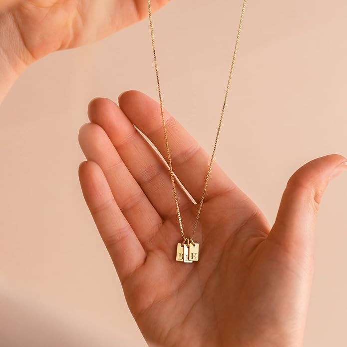 Initial Necklaces for Women 14K Gold Plated Letter Necklace Dainty Name Pendant Necklace Personalized Christmas Gifts for Women Trendy Gold Jewelry