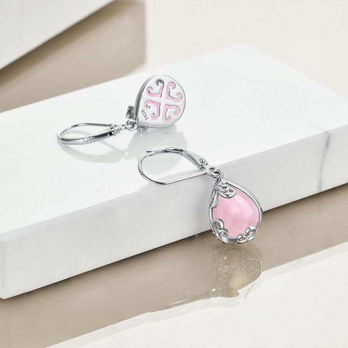 POPLYKE Celtic Filigree Teardrop Drop Dangle Earrings Sterling Silver Leverback Earrings Jewelry for Women