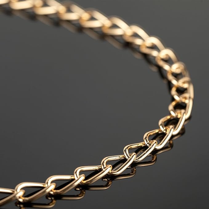 32.8 Feet Gold Plated Aluminum Jewelry Chains Bulk Twist Curb Link Chain Necklace Handmade DIY Jewelry Chain Making