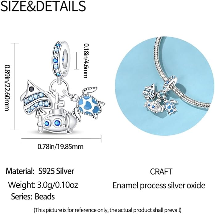 Pandach Animal Charm Bead fits Charms Bracelets for Woman-925 Sterling Silver Dangle Pendant Bead,Jewelry Beads Gifts for Women Bracelet&Necklace