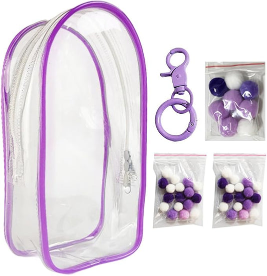 Clear Figure Display Bag with Keychain, Clear Keychain Pouch Mini Carrying Case Keychain Charms Hanging Blind Box Display Case for Collectibles Dolls