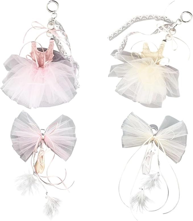Stylish Tulle Ballet Slipper Keychain Featuring Lace Ribbon And Sparkling Pearls Accessories Bag Purse Decoration Unique Ballet Women