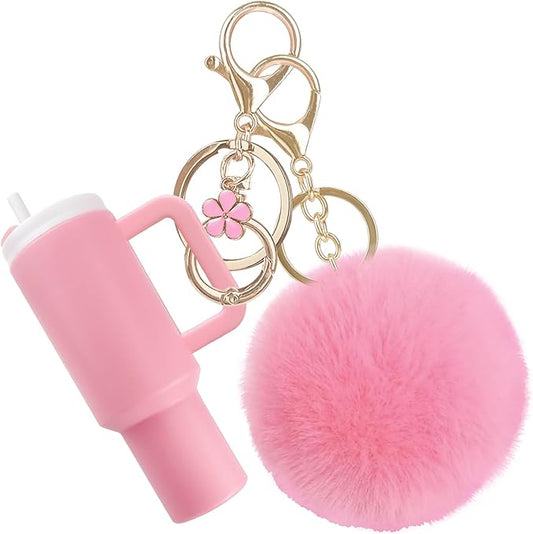 Mini Tumbler Keychain Chapstick Holder, Key Chains Women Cute, Purse Charms for Handbag Backpack Bag