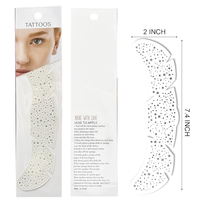Fake Freckles Face Tattoo Star Glitter Freckles Sparkle Makeup Patches Face Glitter Speckles Patches for Women