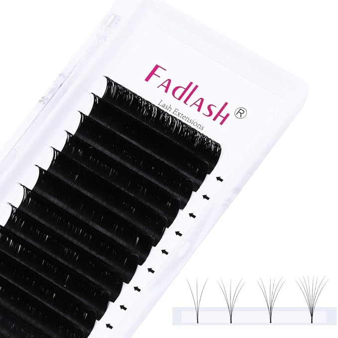 FADLASH Eyelash Extensions Easy Fan Volume Extensions Thickness 0.05 C/D Curl 4D 5D 6-10D Rapid Blooming Lashes Russian Volume Mink Lashes Artist Use(0.05-D, 15-20mm Mix)