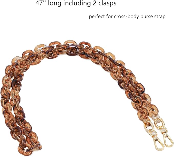 Cute Acrylic Purse Strap Bag Chain Handle Replacement Handbag Crossbody Shoulder Strap Accessory