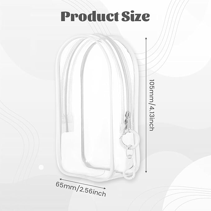 Clear Keychain Pouch, Keychain Figure Display Case for 17cm Doll, Waterproof Hanging Figure Display Bag with Keychains Mini Small Clear Makeup Zipper Pouches Bag for Dolls Collection