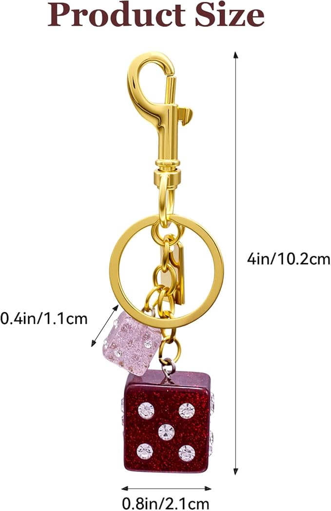 Bag Charms for Handbags-8 Ball Dice Keychain Backpack Charm Purse Dice & Star Charms Women Girl