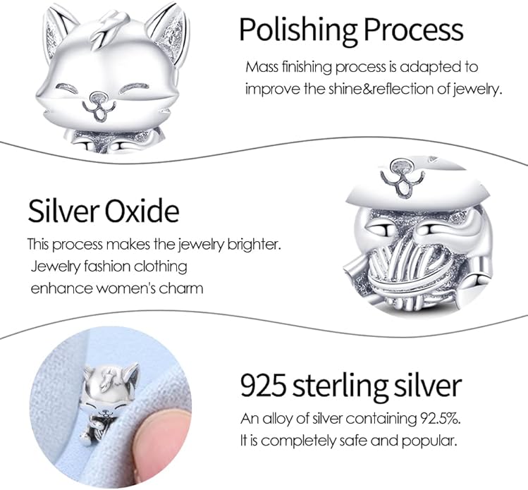 Pandach Animal Charm Bead fits Charms Bracelets for Woman-925 Sterling Silver Dangle Pendant Bead,Jewelry Beads Gifts for Women Bracelet&Necklace
