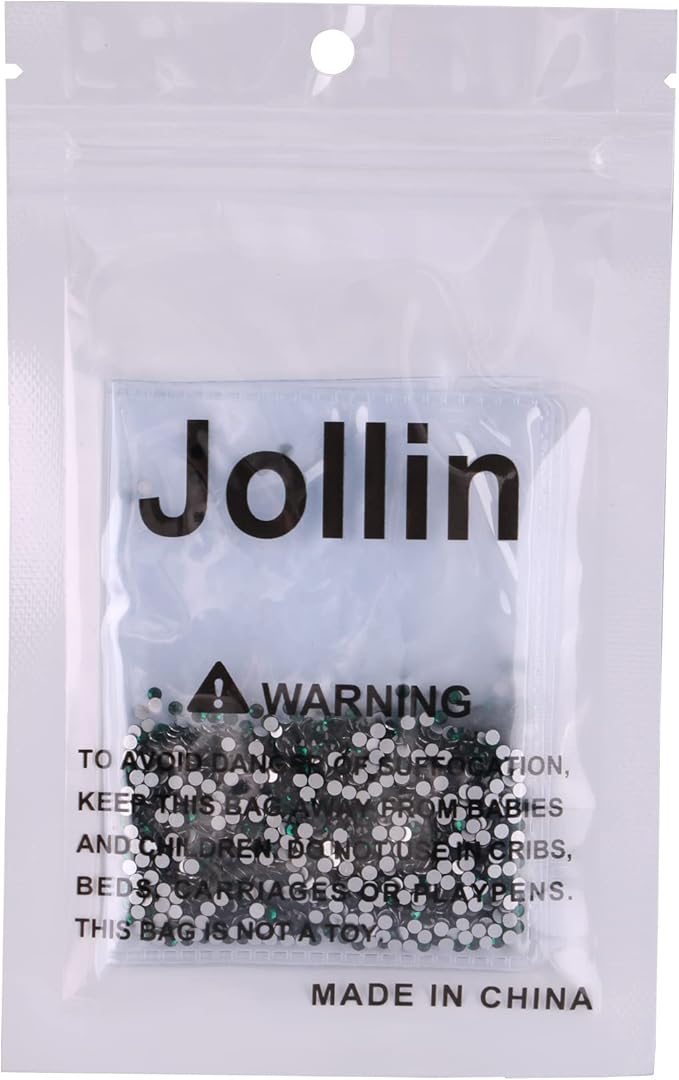 Jollin Glue Fix Crystal Flatback Rhinestones Glass Diamantes Gems for Crafting Nail Art Crafts Decorations Clothes Shoes 2.0mm (ss6 2880pcs, Dark Green)
