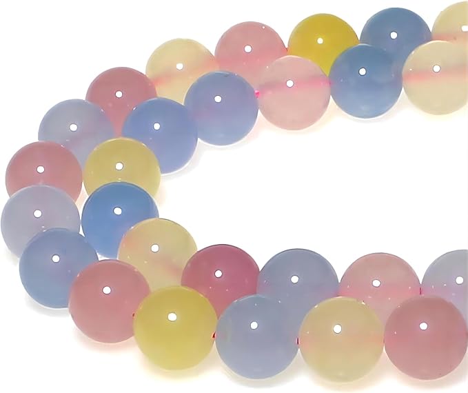 MJDCB Stone Beads 4mm 85pcs Round Morganite Color Jade Loose Gemstone Bead Charms for Jewelry Making Bracelet Necklace Earring Pendant