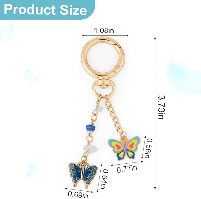 Y2K Keychain Set Heart Butterfly Pearl Flower Bag Charms,Cute Aesthetic Accessories for Women Gifts Keys Bags Purse