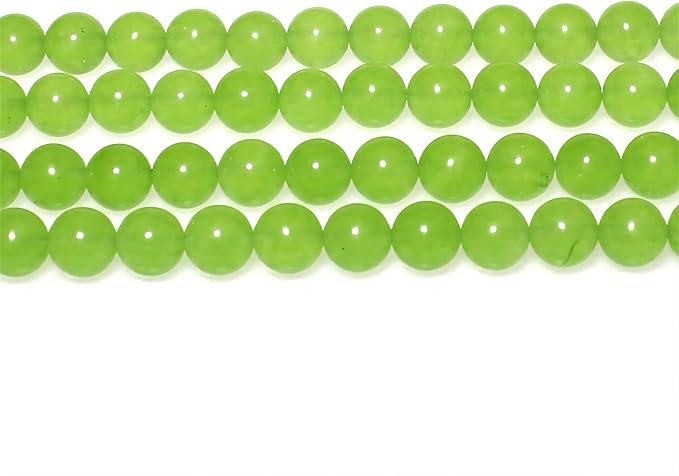 MJDCB Stone Beads 8mm 43pcs Round Fruit Green Jade Loose Gemstone Bead Charms for Jewelry Making Bracelet Necklace Earring Pendant
