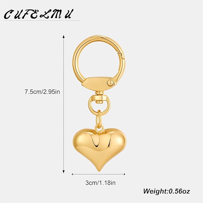 Heart KeyChain for Women Bagchain Gold Silver Fashion Keychains Accessories