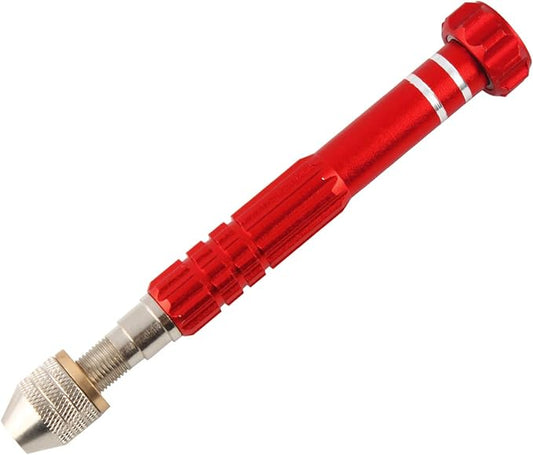Larcele Precision Pin Vise Hand Drill, Keyless Mini Adaptor Chuck, 3 Jaw Chuck, for Micro Drill Bits 0" to 1/8" SDZKQ-02 (Red)