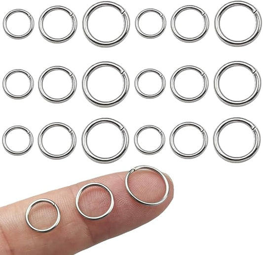 600pcs 9mm 10mm 12mm Stainless Steel Jump Rings Connector Rings for DIY Craft Jewelry Making Necklaces Bracelet Earrings Keychains