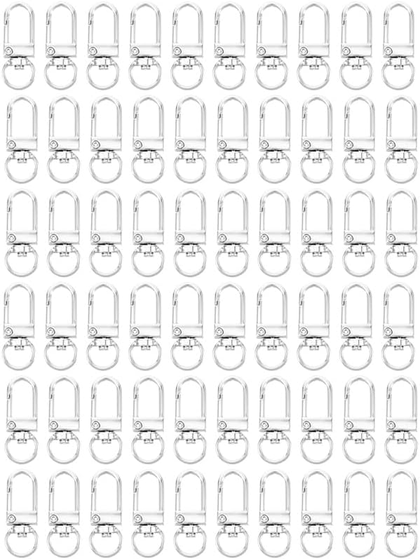 60 Pcs Swivel Lobster Claw Clasps Key Chain Hooks Zinc Alloy Swivel Slasp for Jewelry Making Bags Keychain Art Crafts