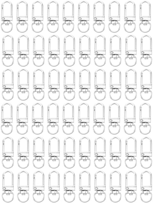 60 Pcs Swivel Lobster Claw Clasps Key Chain Hooks Zinc Alloy Swivel Slasp for Jewelry Making Bags Keychain Art Crafts