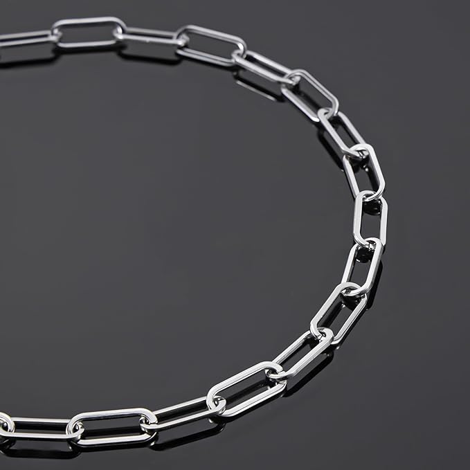 UMAOKANG 6.6 Feet Stainless Steel Chains for Jewelry Making Paperclip Link Craft Chain Roll with Jump Rings and Lobster Clasps
