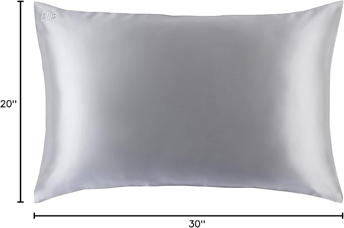 slip The Original Queen Silk Pillow Cases - 100% Pure 22 Momme Mulberry Silk Pillowcase for Hair and Skin - Queen Standard Size- Anti-Aging, Anti-BedHead, Anti-Sleep Crease, Silver (20" x 30")