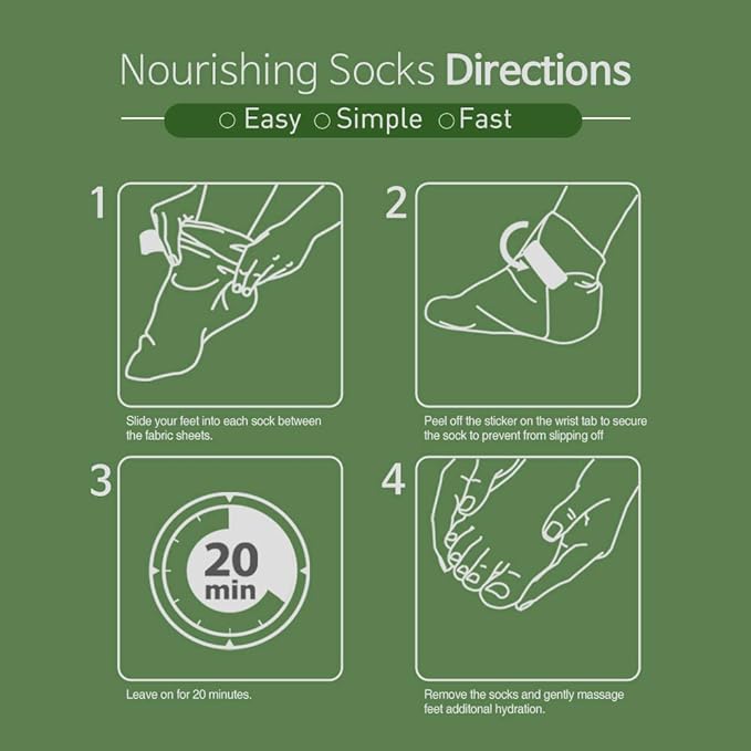 Epielle Nourishing Foot Mask 6 Pairs, Repair and Soften with Hemp & Rosemary Extract, Deep Moisturizing Socks for Dry, Cracked Feet, Self Care Gifts for Women, Spa Kit, Stocking Stuffers