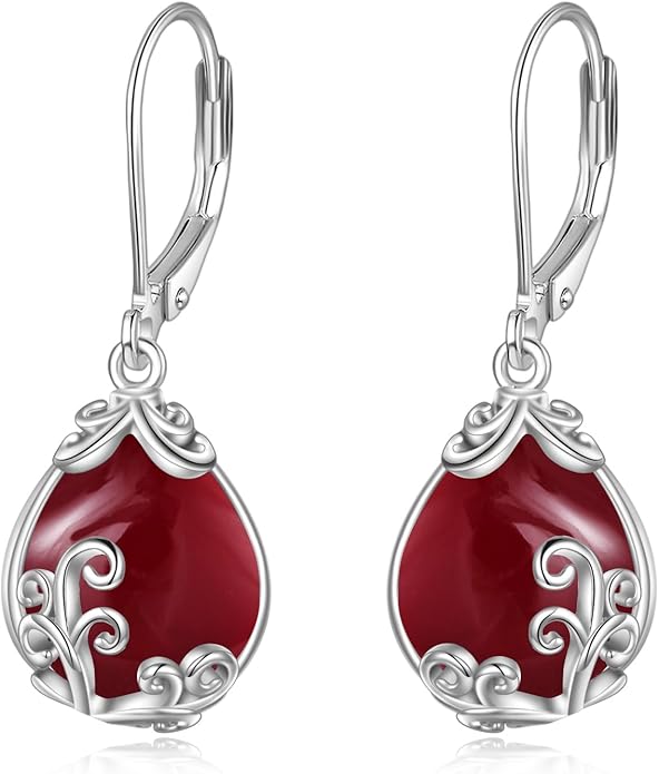 POPLYKE Celtic Filigree Teardrop Drop Dangle Earrings Sterling Silver Leverback Earrings Jewelry for Women